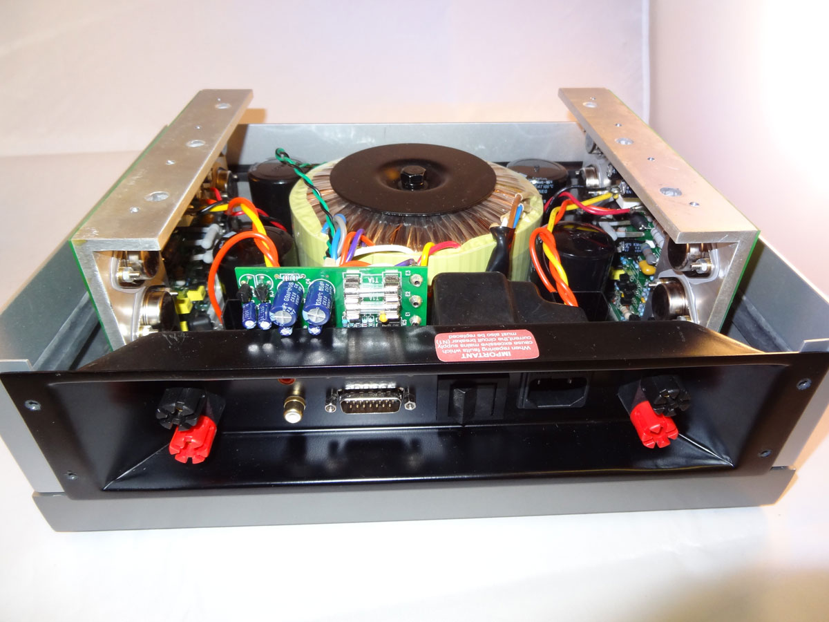 Connections for two pairs of speakers, left  and right  phono inputs